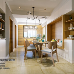 3D66 2018 Dining room kitchen Nordic style M006 