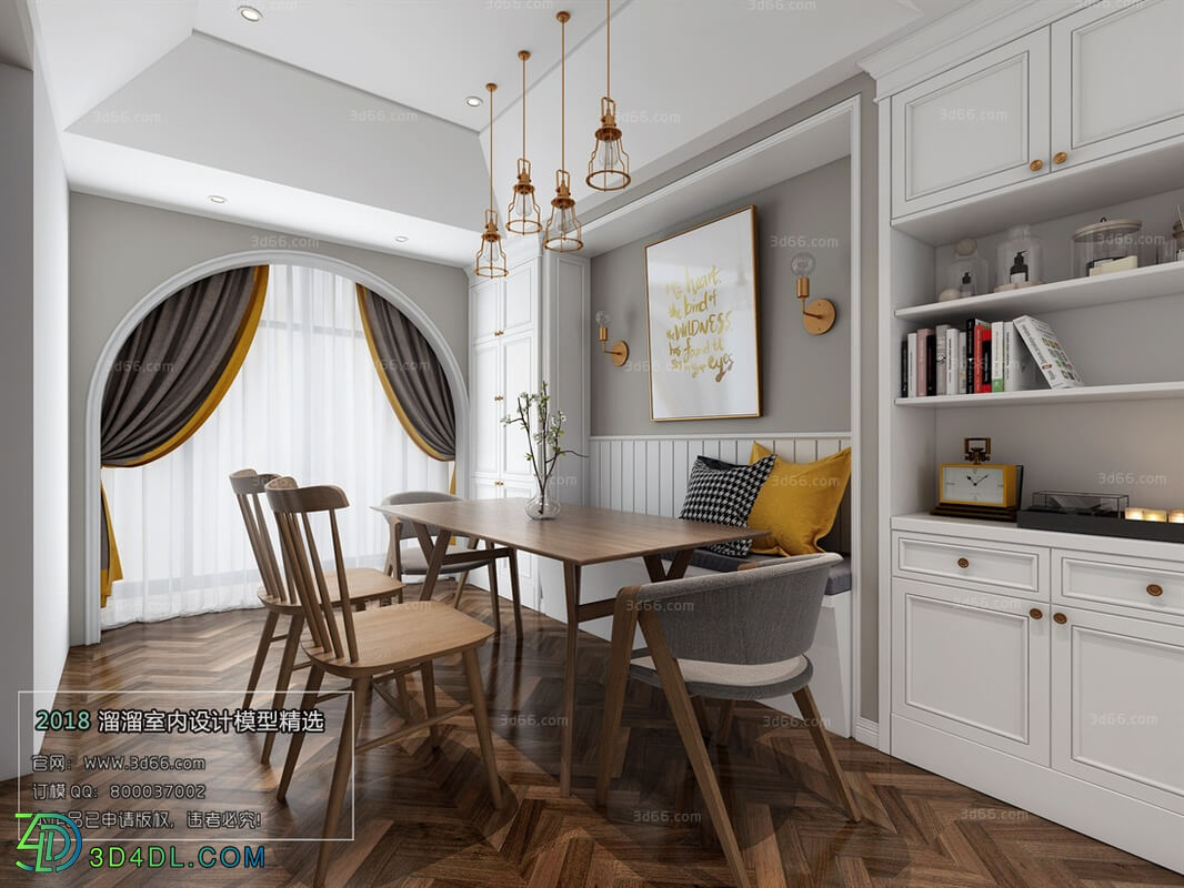 3D66 2018 Dining room kitchen Nordic style M008