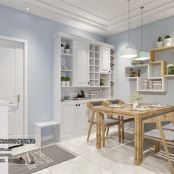 3D66 2018 Dining room kitchen Nordic style M009 