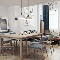 3D66 2018 Dining room kitchen Nordic style M013 