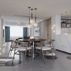 3D66 2018 Dining room kitchen Nordic style M017 