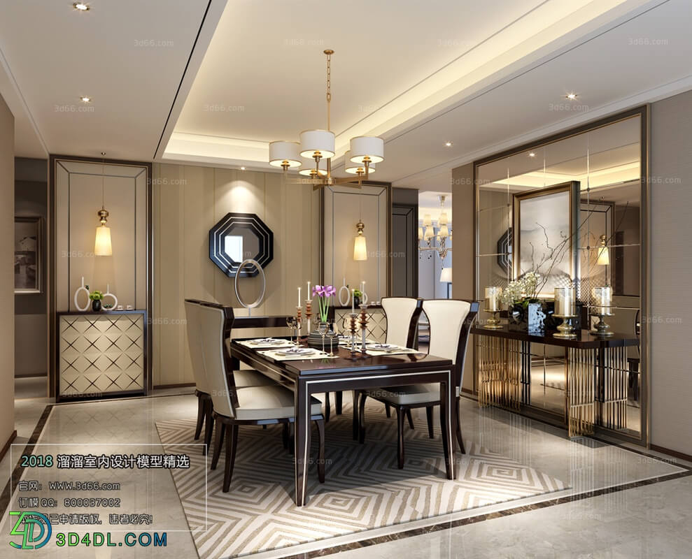 3D66 2018 Dining room kitchen Postmodern style B002