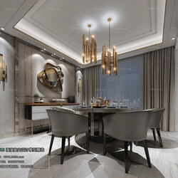 3D66 2018 Dining room kitchen Postmodern style B004 