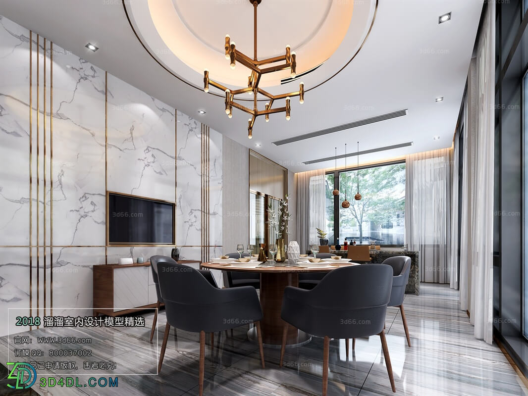 3D66 2018 Dining room kitchen Postmodern style B006