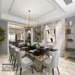 3D66 2018 Dining room kitchen Postmodern style B007 