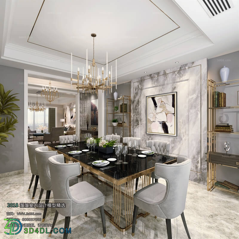 3D66 2018 Dining room kitchen Postmodern style B007