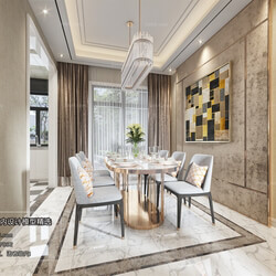 3D66 2018 Dining room kitchen Postmodern style B008 