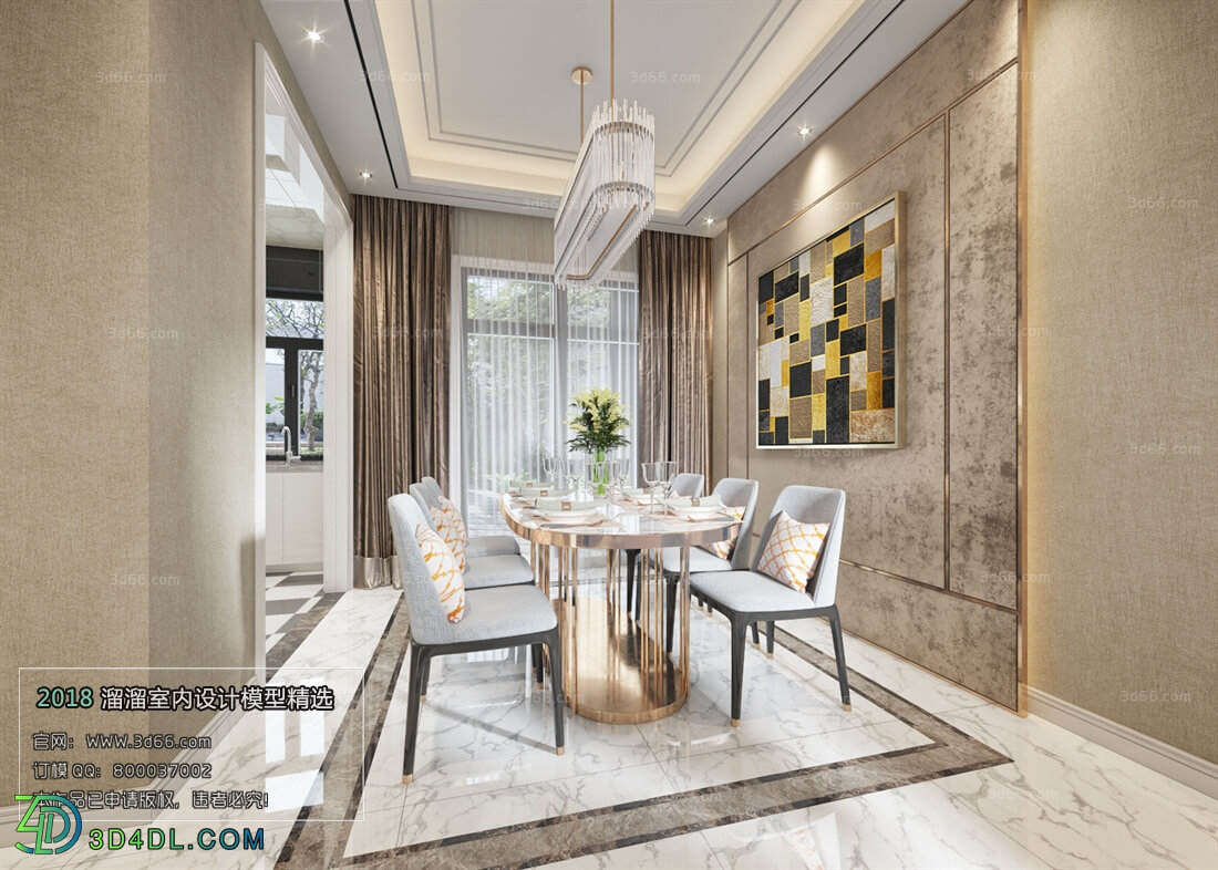 3D66 2018 Dining room kitchen Postmodern style B008