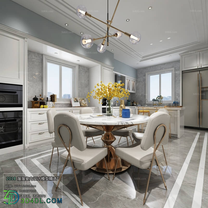 3D66 2018 Dining room kitchen Postmodern style B010