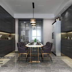 3D66 2018 Dining room kitchen Postmodern style B012 