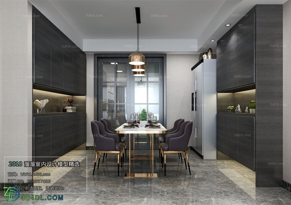 3D66 2018 Dining room kitchen Postmodern style B012