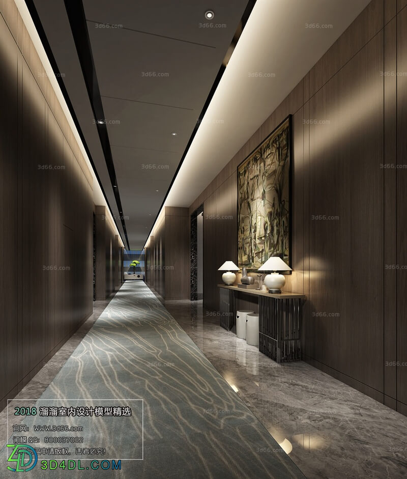 3D66 2018 Elevator Corridor Chinese style C008