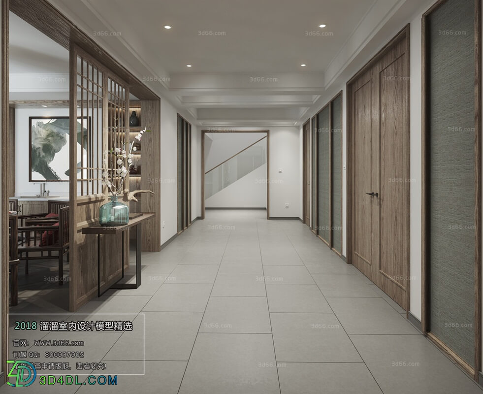 3D66 2018 Elevator Corridor Chinese style C021