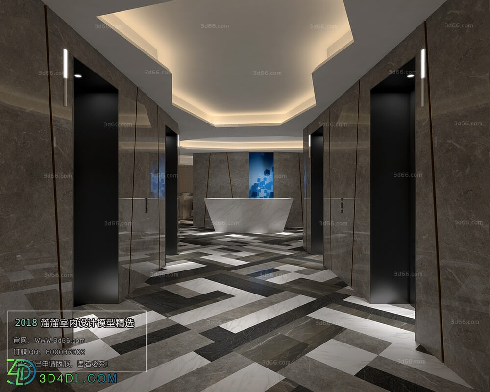 3D66 2018 Elevator Corridor Modern style A008