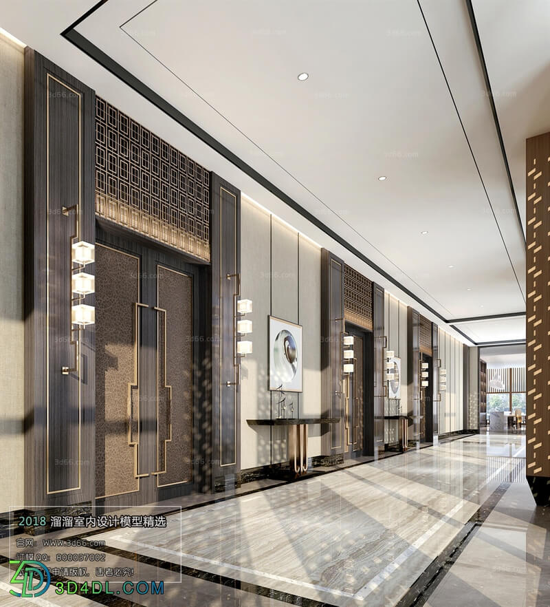 3D66 2018 Elevator Corridor Postmodern style B005