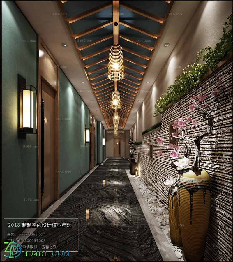 3D66 2018 Elevator Corridor Southeast Asian style F002