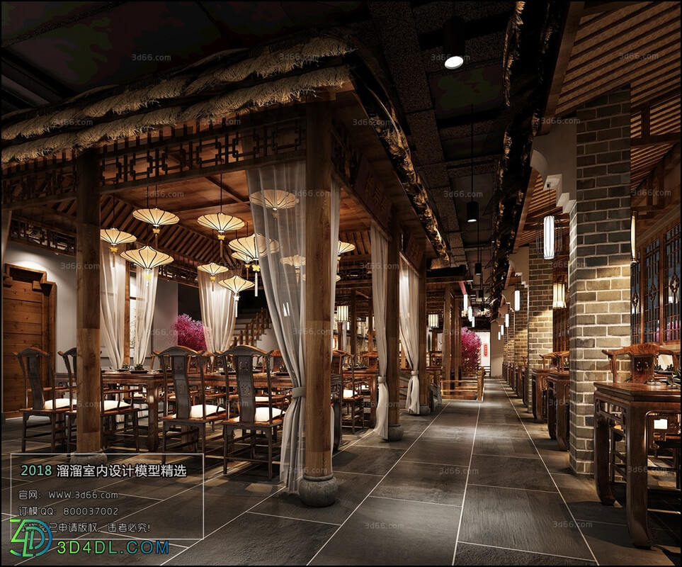 3D66 2018 Hotel & Teahouse & Cafe Chinese style C001