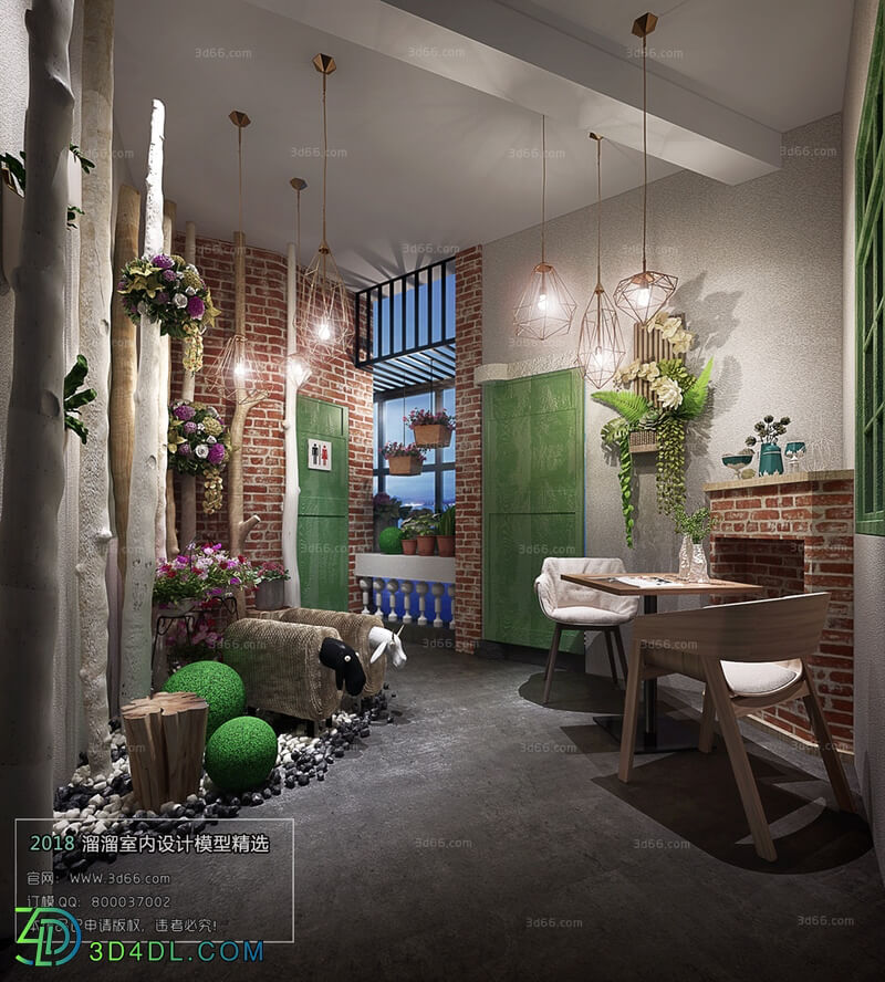 3D66 2018 Hotel & Teahouse & Cafe Industrial style H018
