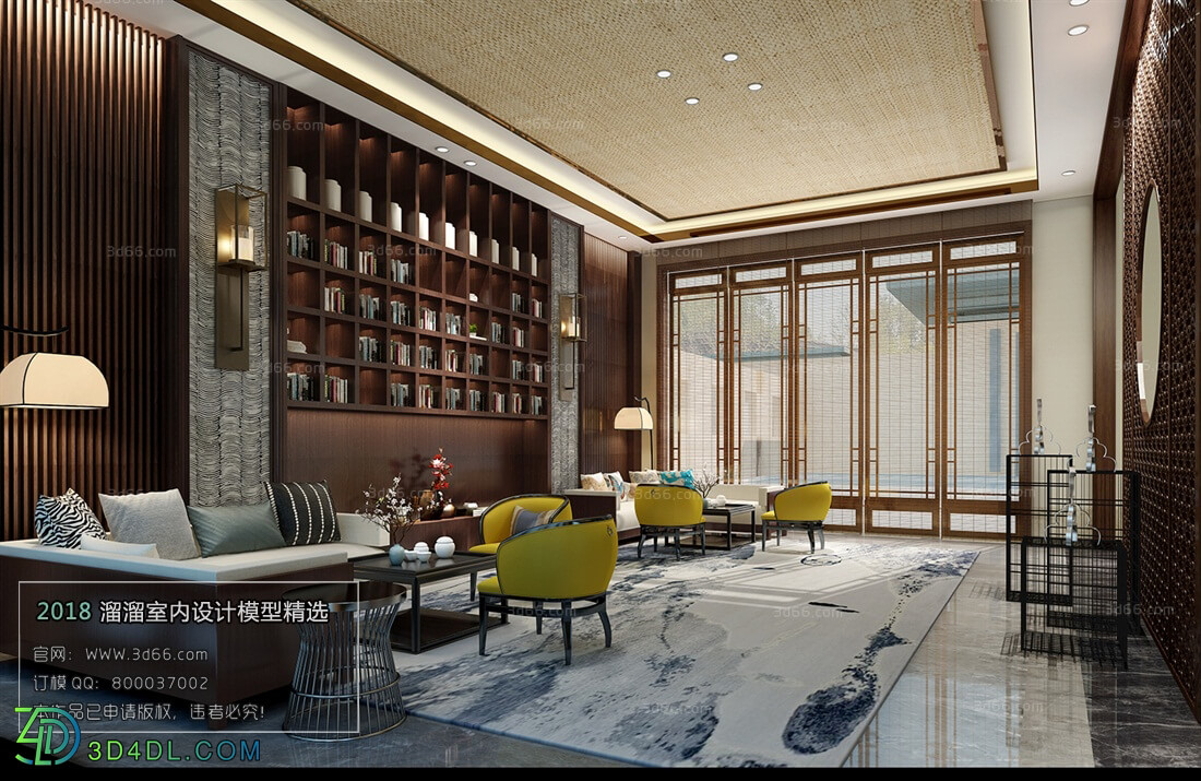 3D66 2018 Office Meeting Reception Room Chinese style C001