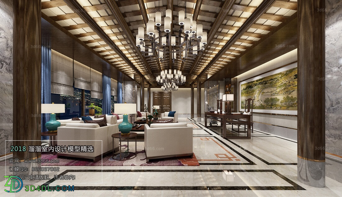 3D66 2018 Office Meeting Reception Room Chinese style C002