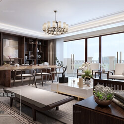 3D66 2018 Office Meeting Reception Room Chinese style C004 
