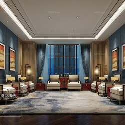 3D66 2018 Office Meeting Reception Room Chinese style C009 