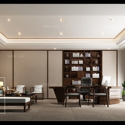 3D66 2018 Office Meeting Reception Room Chinese style C010 