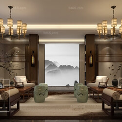 3D66 2018 Office Meeting Reception Room Chinese style C015 