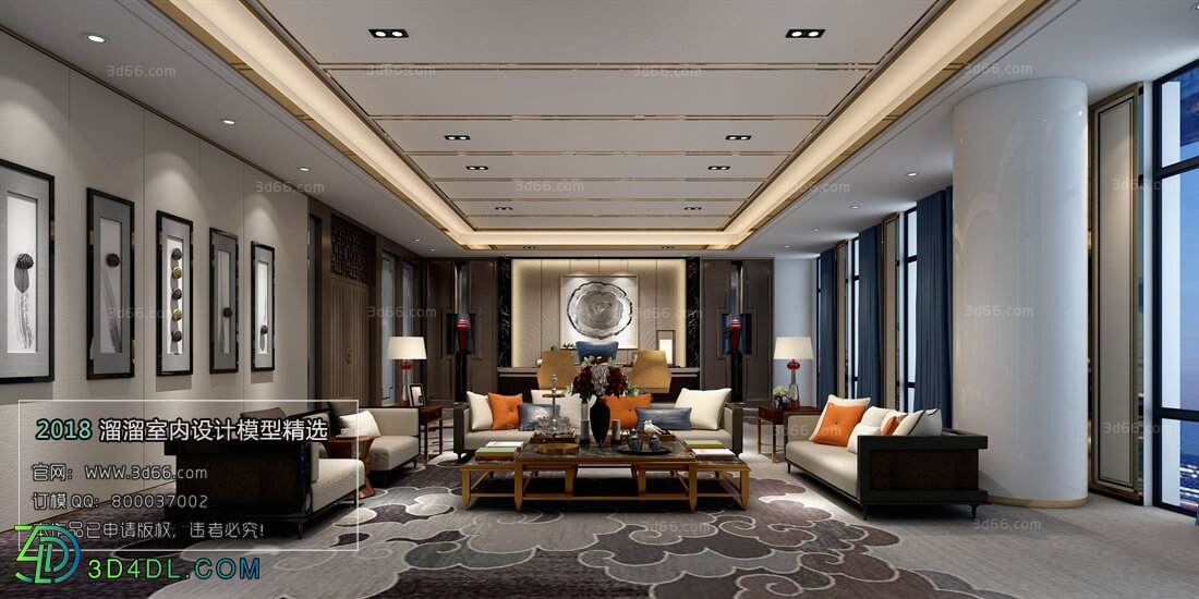 3D66 2018 Office Meeting Reception Room Chinese style C016