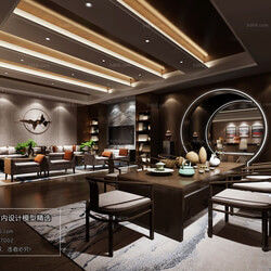 3D66 2018 Office Meeting Reception Room Chinese style C018 