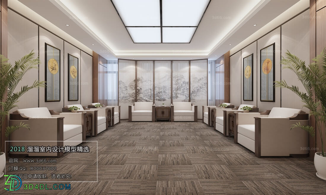 3D66 2018 Office Meeting Reception Room Chinese style C022