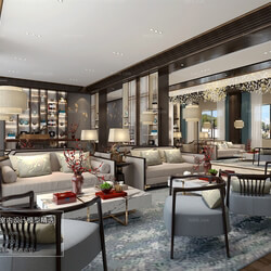 3D66 2018 Office Meeting Reception Room Chinese style C025 