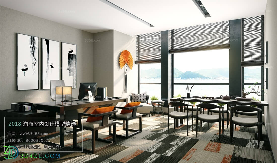 3D66 2018 Office Meeting Reception Room Southeast Asian style F001