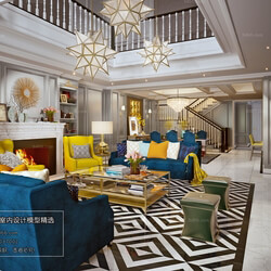 3D66 2018 Sitting room space American style E010 