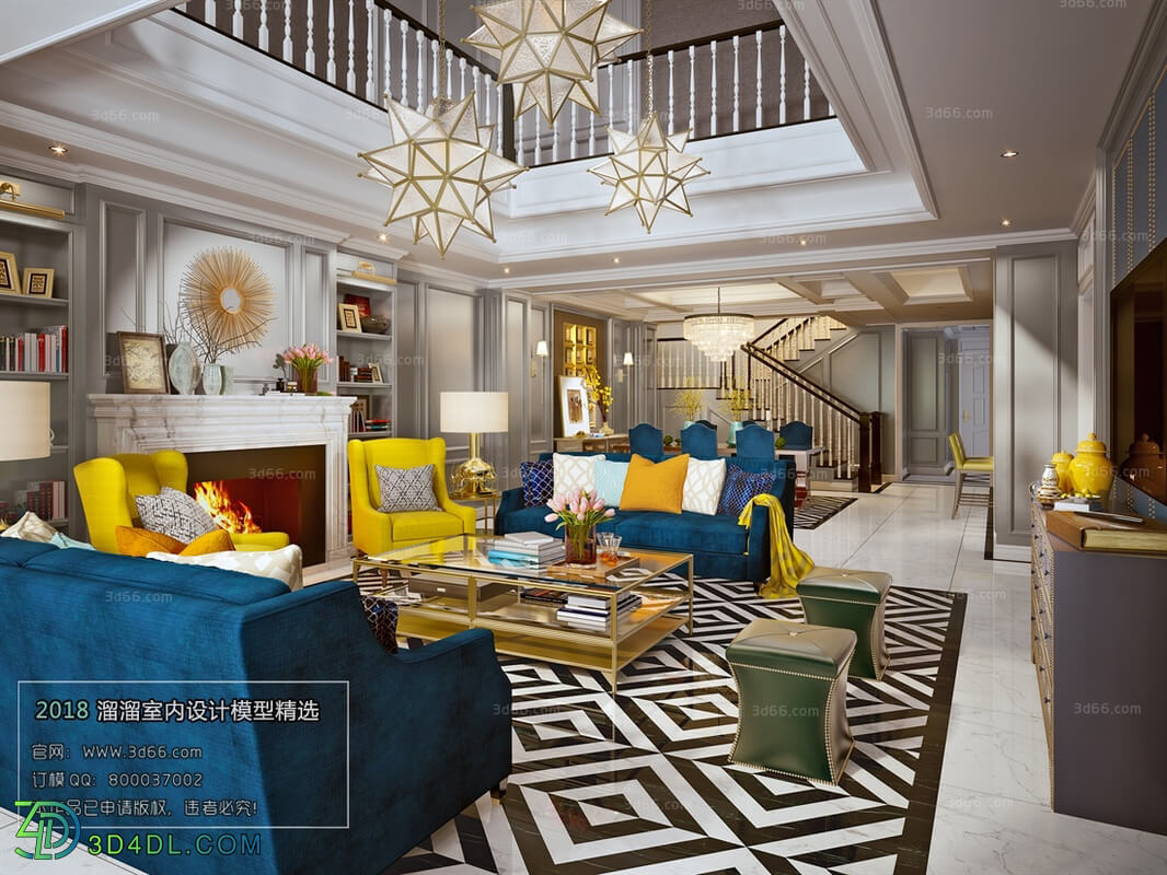 3D66 2018 Sitting room space American style E010