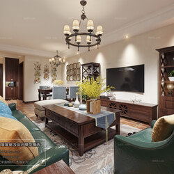 3D66 2018 Sitting room space American style E013 