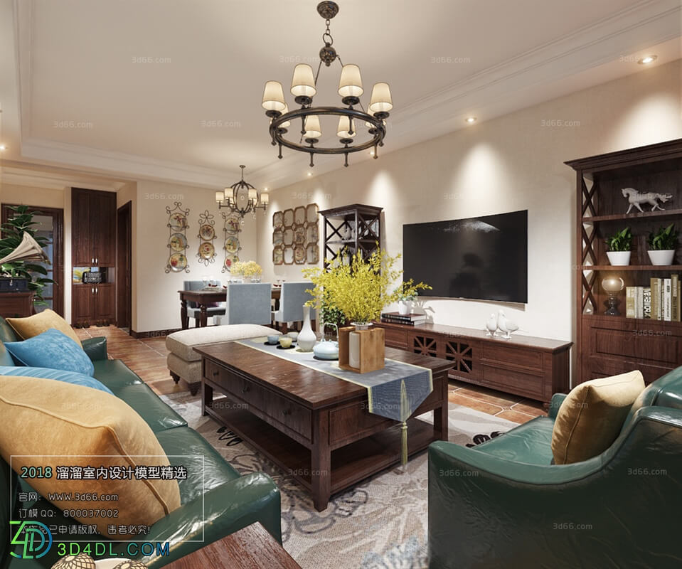 3D66 2018 Sitting room space American style E013