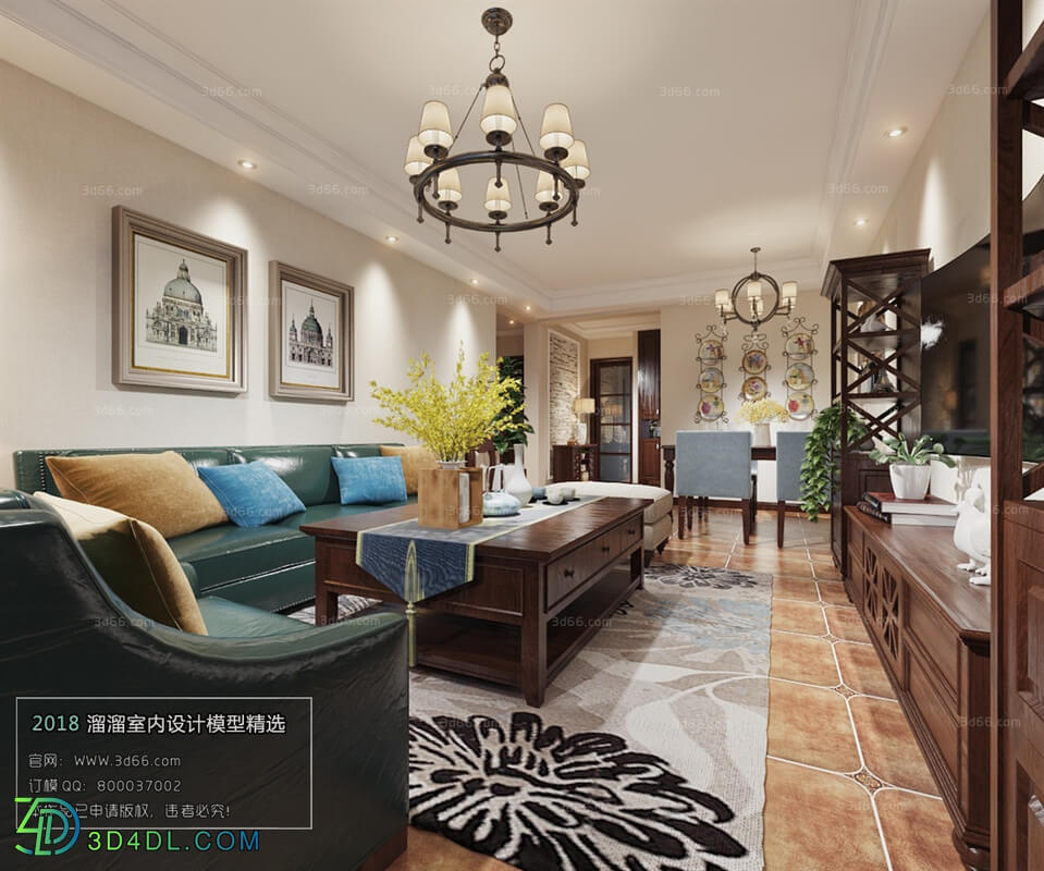 3D66 2018 Sitting room space American style E013