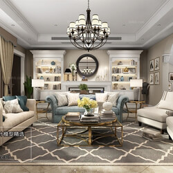 3D66 2018 Sitting room space American style E017 