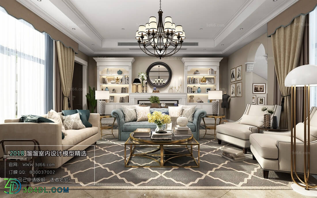 3D66 2018 Sitting room space American style E017