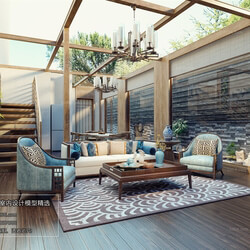 3D66 2018 Sitting room space Chinese style C001 
