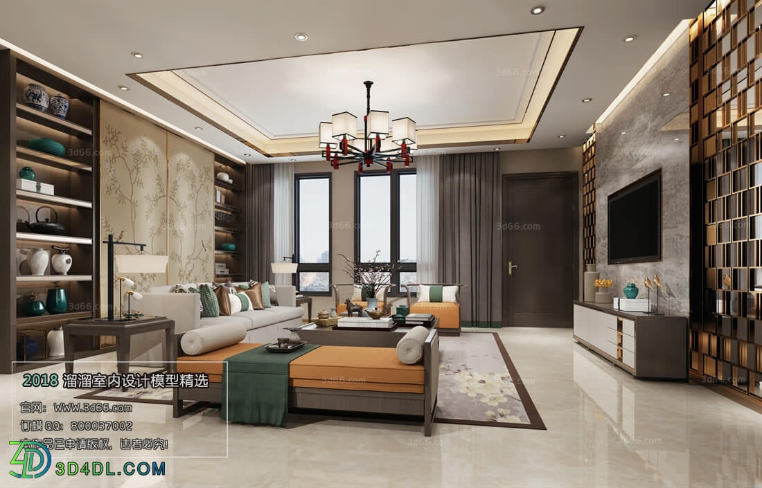 3D66 2018 Sitting room space Chinese style C002