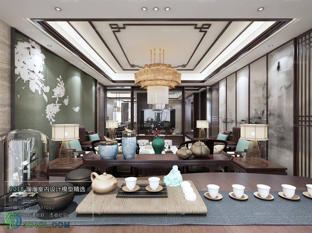 3D66 2018 Sitting room space Chinese style C005
