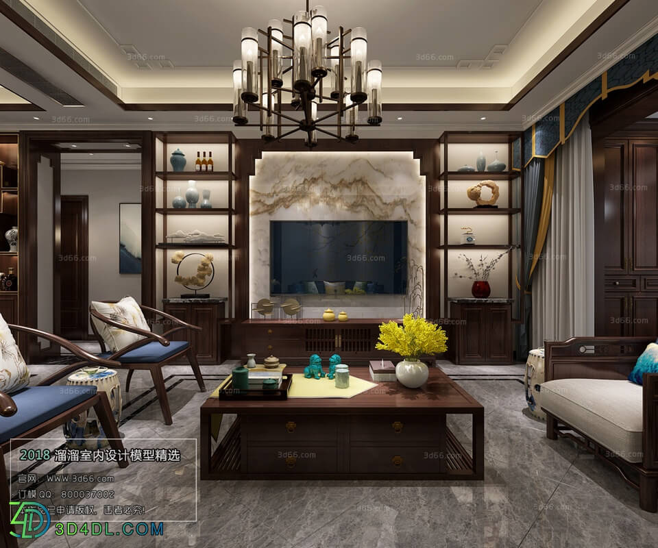 3D66 2018 Sitting room space Chinese style C006