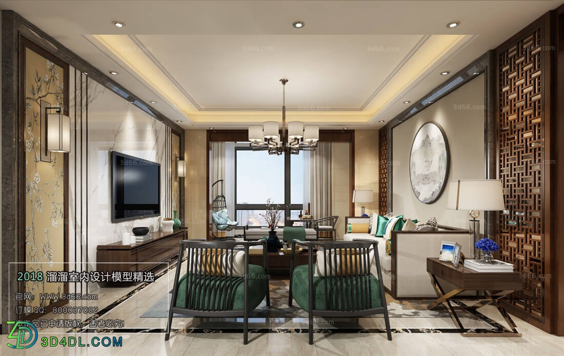 3D66 2018 Sitting room space Chinese style C009