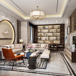 3D66 2018 Sitting room space Chinese style C013 