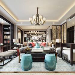 3D66 2018 Sitting room space Chinese style C014 