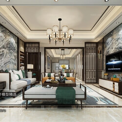 3D66 2018 Sitting room space Chinese style C015 