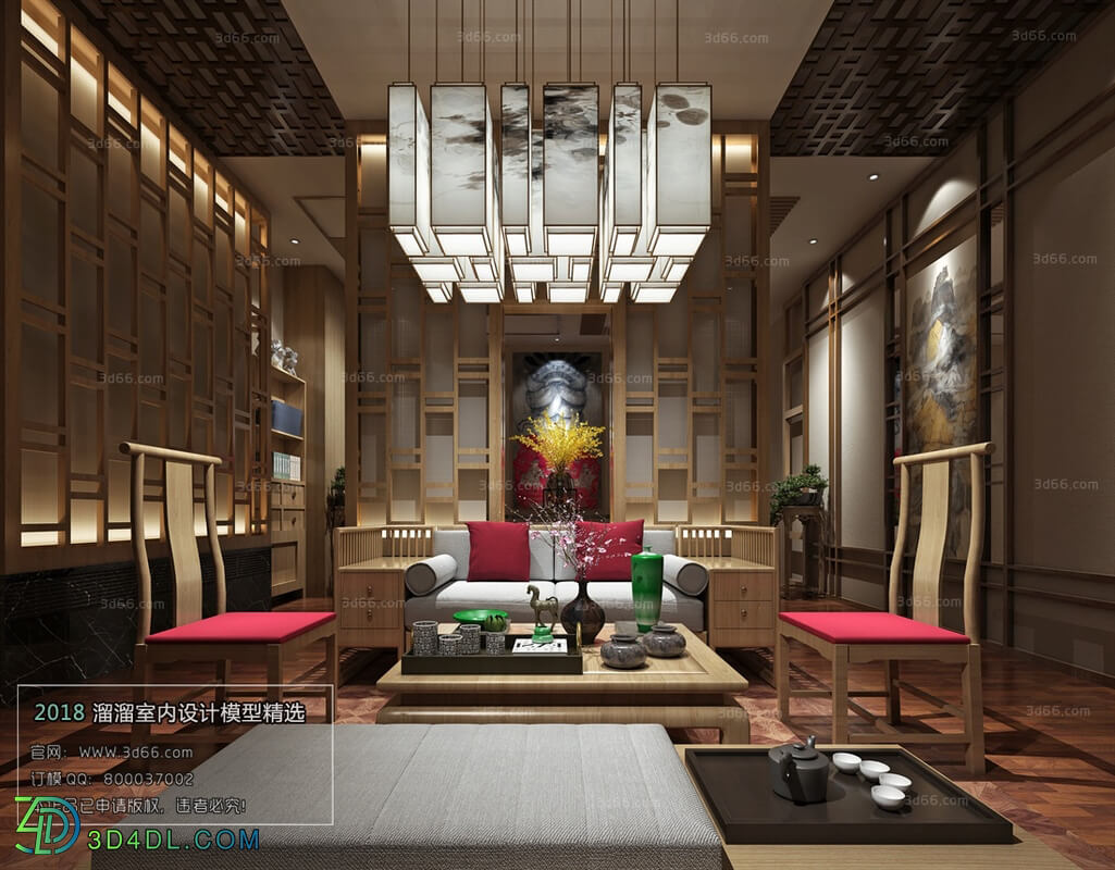 3D66 2018 Sitting room space Chinese style C017
