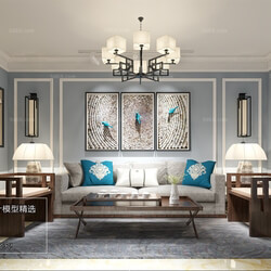 3D66 2018 Sitting room space Chinese style C022 